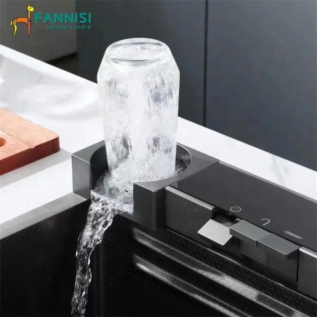 Новая раковина из нержавеющей стали кнопка для пианино двойная водопад кухонный смеситель раковины