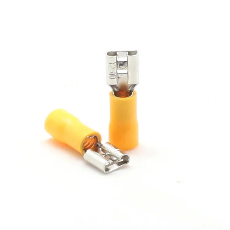 FDD Series 22-10AWG Electrical PVC PA Brass Wire Crimping Connectors Pre-insulated Spade Female Disconnect Crimp Cable Terminals