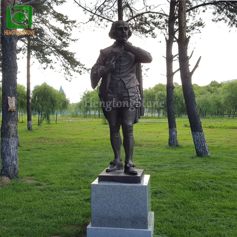Outdoor Life Size Matel Bronze Statue William Shakespeare Sculpture For Home Decoration