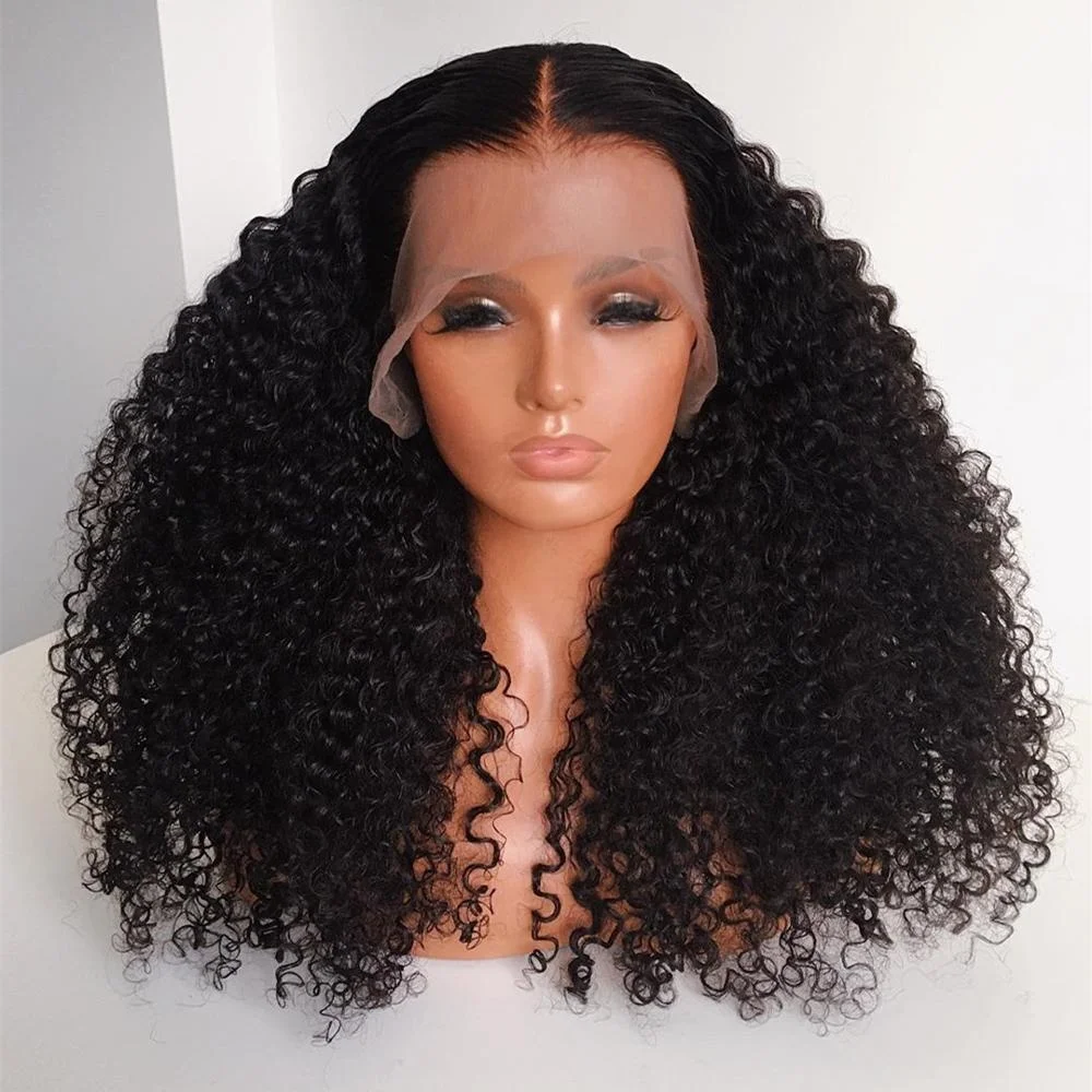 Premier 8 inch to 30 inch 13X6 lace frontal wig with elastic band 3B Curly brazilian hair wigs for black women