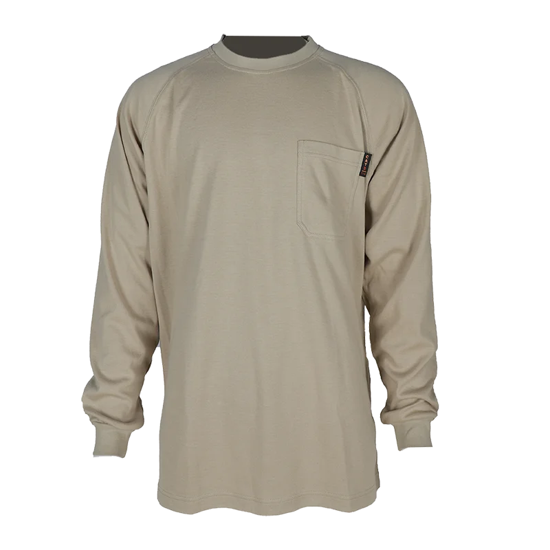 NFPA 2112 / CAT 2  Flame Resistant Long Sleeve T-shirt FR Henley Shirts Flame Retardant Clothing