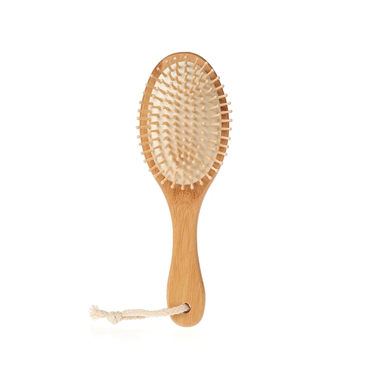 Eco-friendly Biodegradable Handmade Natural Bamboo Wooden Wide Tooth Hair Comb with bamboo hair