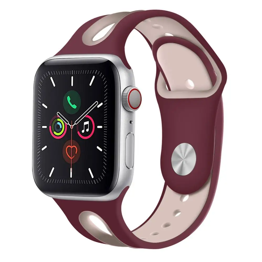  Ремешок силиконовый для Apple Watch band 5 4 3 2 1 цветной браслет-петля