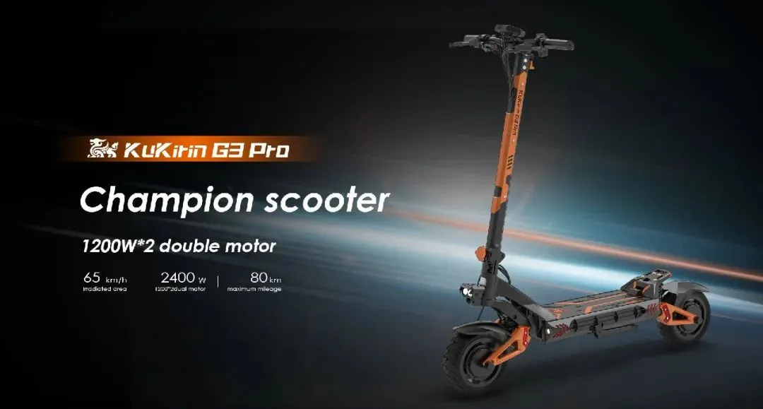 2024 new new EU warehouse drop shipping service IP54 waterproof 1200W dual motor kukirin G3 pro fast electric scooter