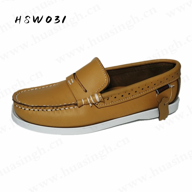 YWQ,handmade anti-odor leather lining flat causal shoes double color available durable penny shoes for driver HSW031