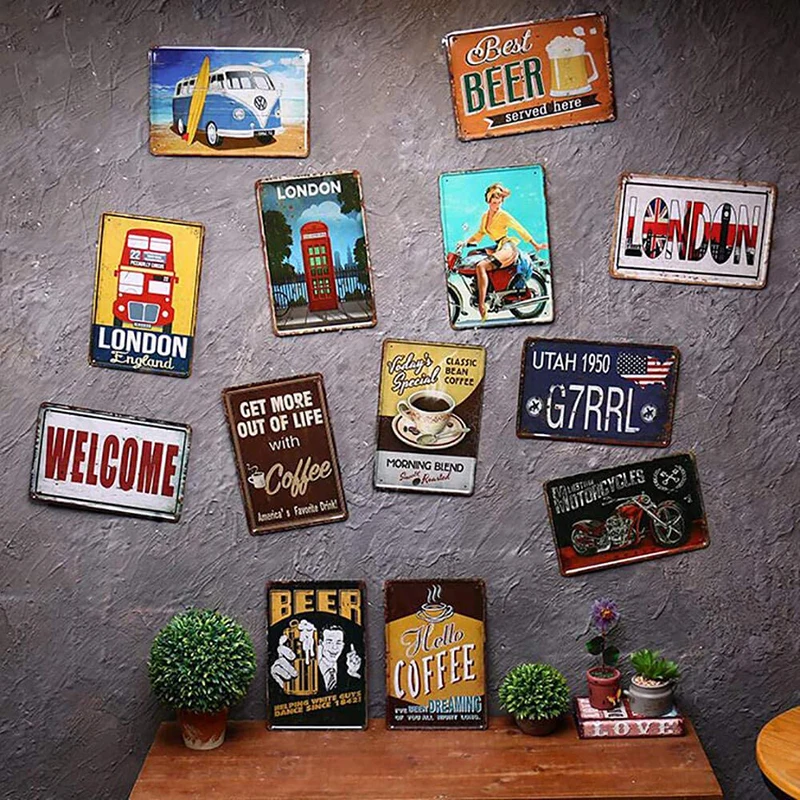 Wholesale Printing Pattern Room Man Cave Art Decorations Metal Sign Wall Decor Tin Signs