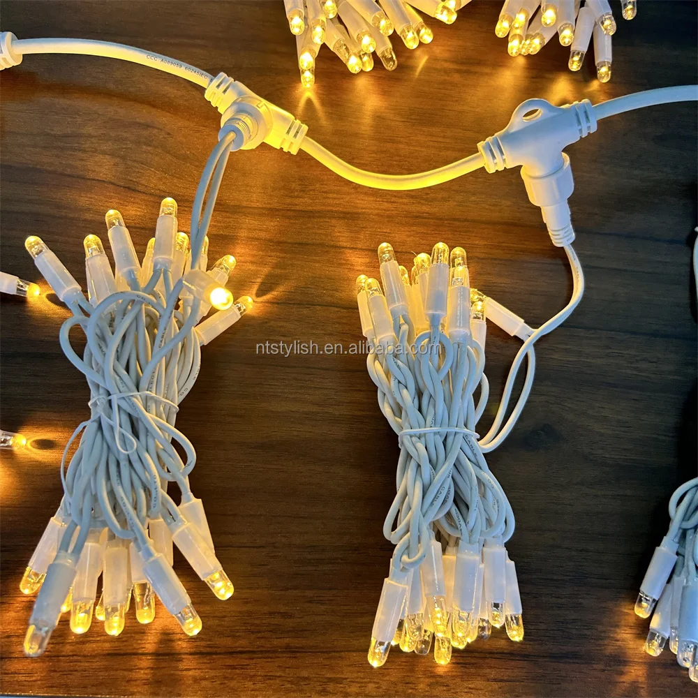 High quality Rubber cable black white big size lamp christmas light chains for project using