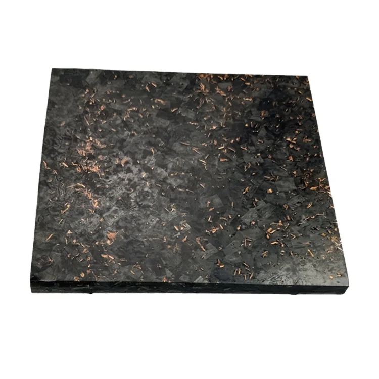 370*470mm thickness Multi-functional forged carbon fiber board with golden foil 1mm thin carbon fiber sheet with copper