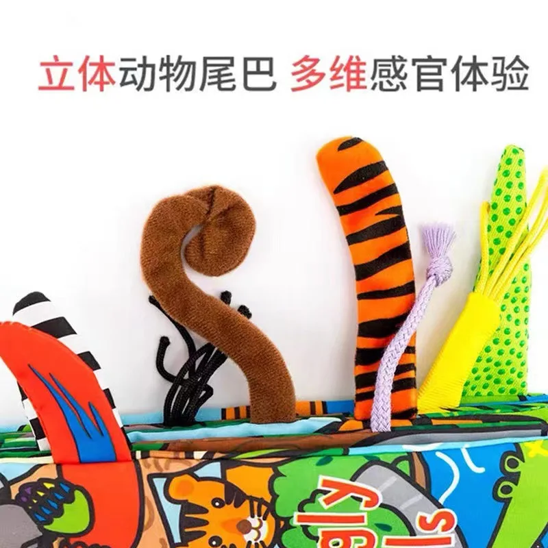 Wholesale Soft Baby Washable Book Ocean Farm Jungle tail Animals story book baby soft Fabric cloth book for Baby Toy