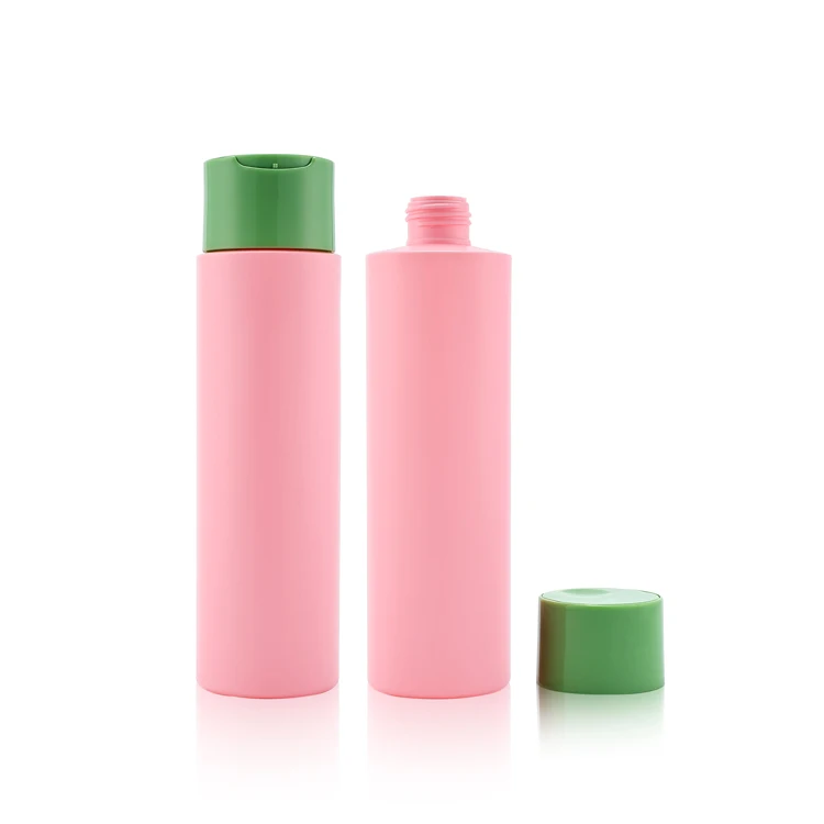 Custom 300ml 10 oz pink matte shower gel shampoo bottles empty plastic lotion bottle packaging