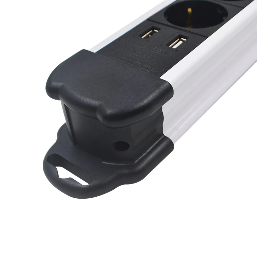 German 4 Outlets Power Strip with overload Protector, 2 Fast USB Ports with 4 Outlets, Long Extension Power Cord