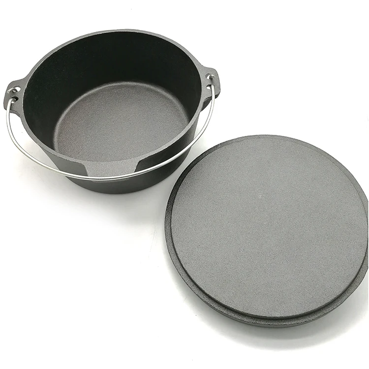 High quality stock pot & frying pot outdoors camping hanging cast iron dutch pot set