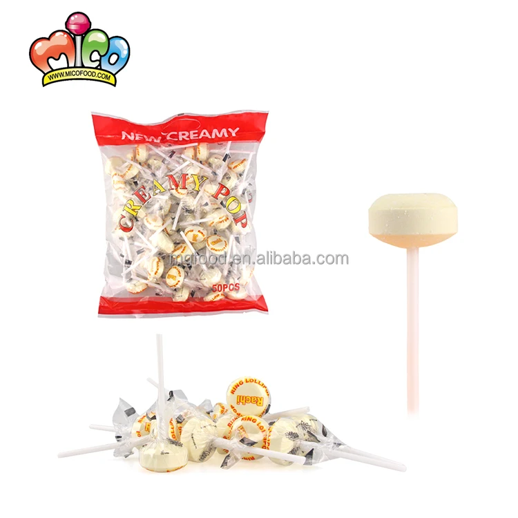 
Custom Logo Hot Snacks 8g Milk Flavour Ring Lollipop Tablet Candy In Bag 