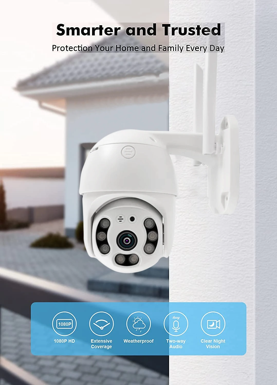 IP-камера видеонаблюдения ICSEE 2K Водонепроницаемая с Wi-Fi и датчиком движения