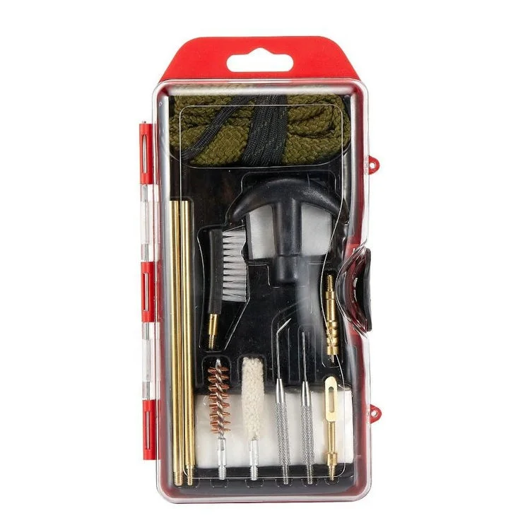 Gun Cleaning Kit Pulling Through Cleaner Bore Snake Rope Handgun Cleaning Brush Brass jag with Portable Case
