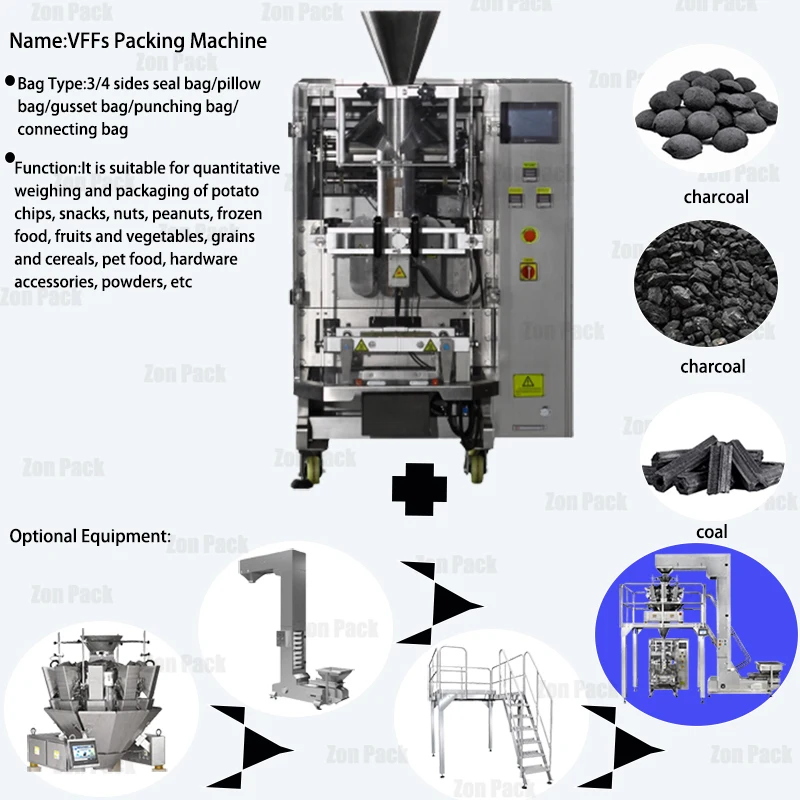 Multi-function coal weighing filling charcoal packaging machines