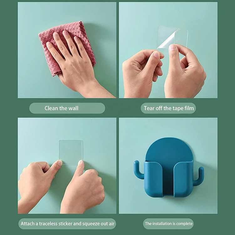 Wholesale Household Multifunctional Wall Mounted Storage Plastic Adhesive Phone Shelf Remote Control Storage Box