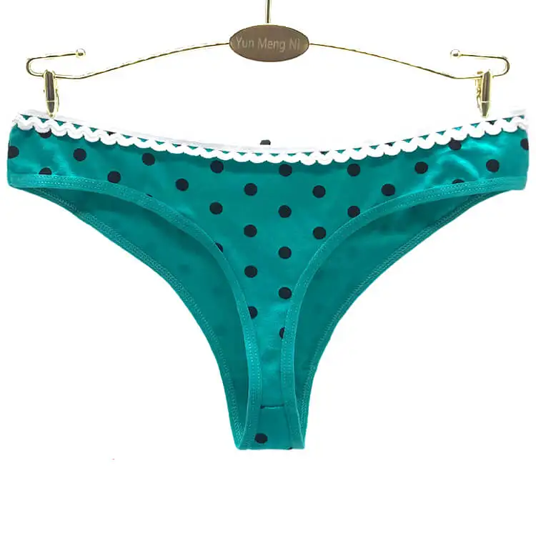 Cute sprinted spot cotton underwear thong panties for young girl factory price wholesale underwear