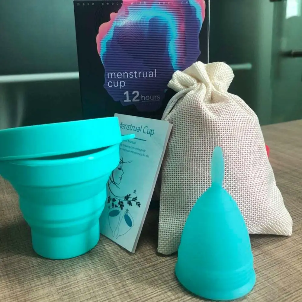 
Medical Silicone Menstrual Cup Period Cups Foldable Sterilizer Cup Copa Menstrual Cloth Bag Custom Available 