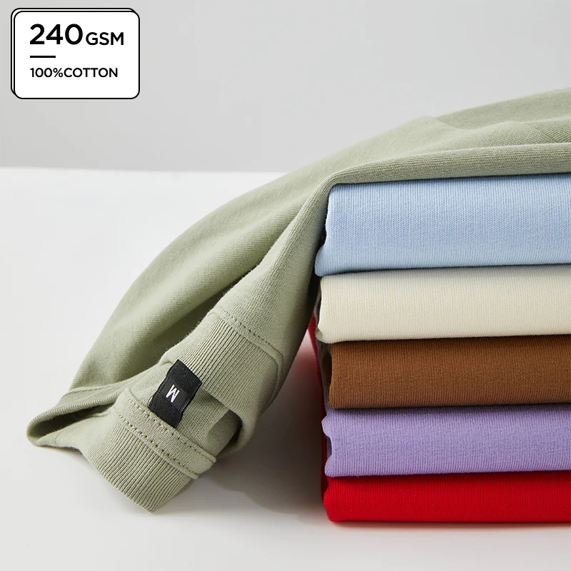 2023 NEW US Size 240GSM Heavy T shirt 100 Cotton Fabric For T-shirt
