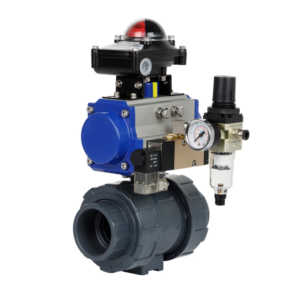 Пневматический привод HAT75D с шаровым клапаном из ПВХ 235psi PN16 DN50 2 дюйма