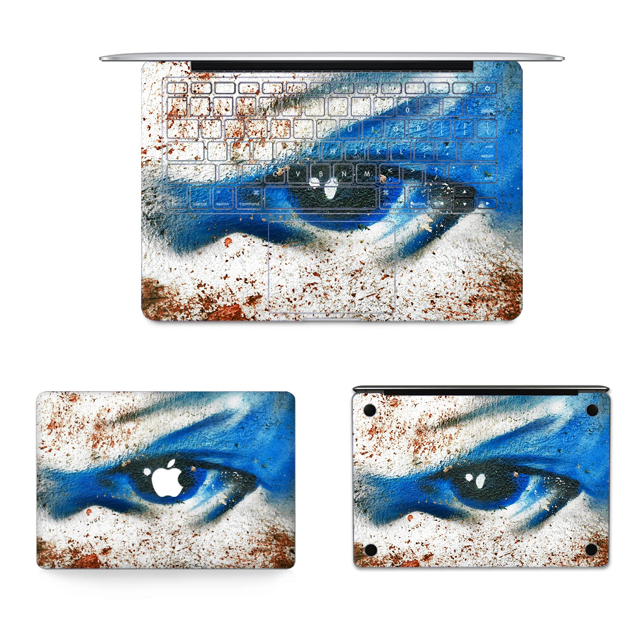 AICOO Blue Sea Eyes Design 3 in 1 Premium Decal Vinyl PVC Full Body Skin Sticker Cover for MacBook Retina Display 14.2 16.2
