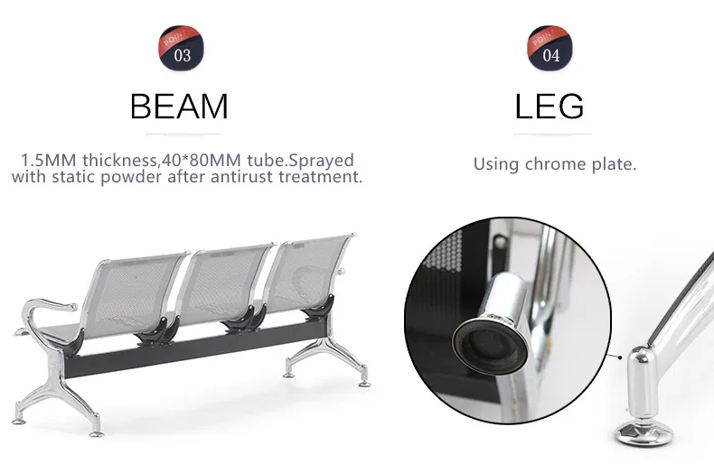Дешевый металлический аэропорт ожидания стул для общественной зоны используется SJ8888