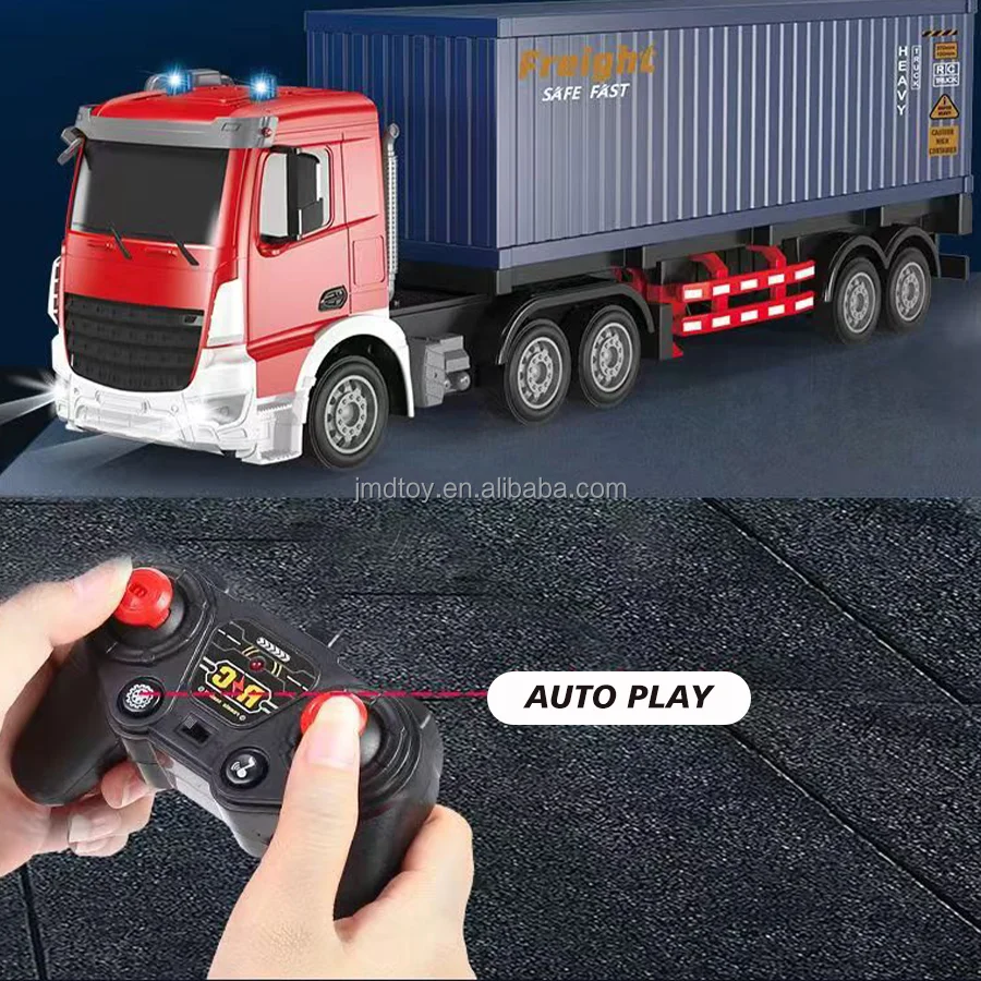 1/24 2.4G RC Car Trucks Remote Control and Trailer Rc Container  Metal Diecast Model Boys Toy Kids Car