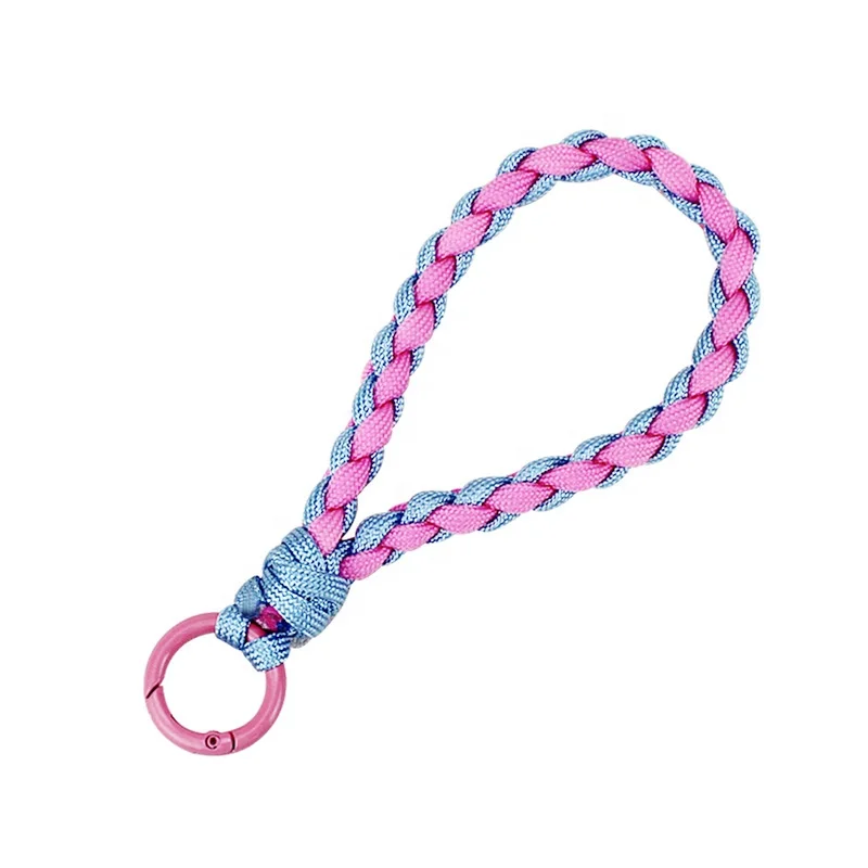Hot sale Braided Colorful hanging short rope phone hand woven wrist strap mobile phone lanyard