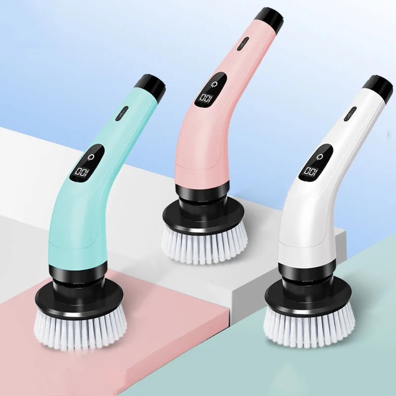 Hot Sell Household Electric Floor Power Drill Brush 9 In 1 Adjustable Cordless Spin Cleaning Brush Bathroom Tub Scrubber Brush
