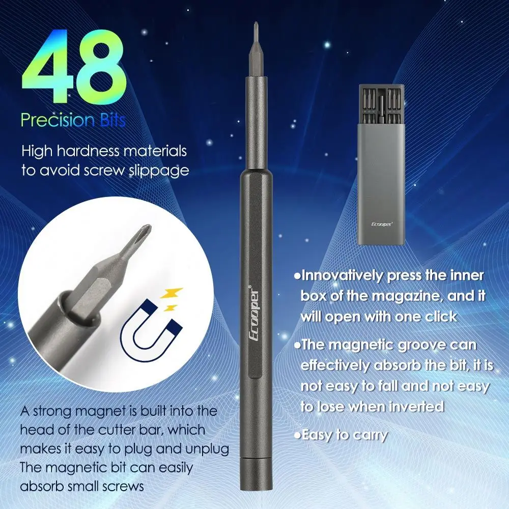 Mobilephone Parts Fix Tools Ecooper Precision Electric Screwdriver Set For iPhone repair 62 in 1 48 in 1 20 in 1