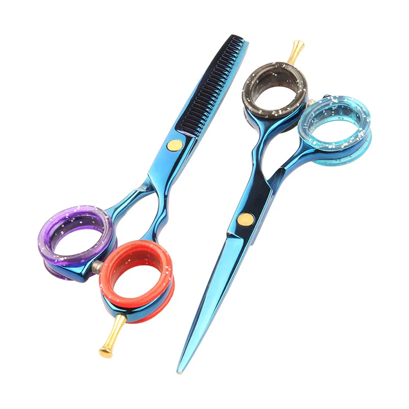 Direct factory sale colorful natural silicone hair scissors finger ring inserts soft ring scissor fit for pet barber shears