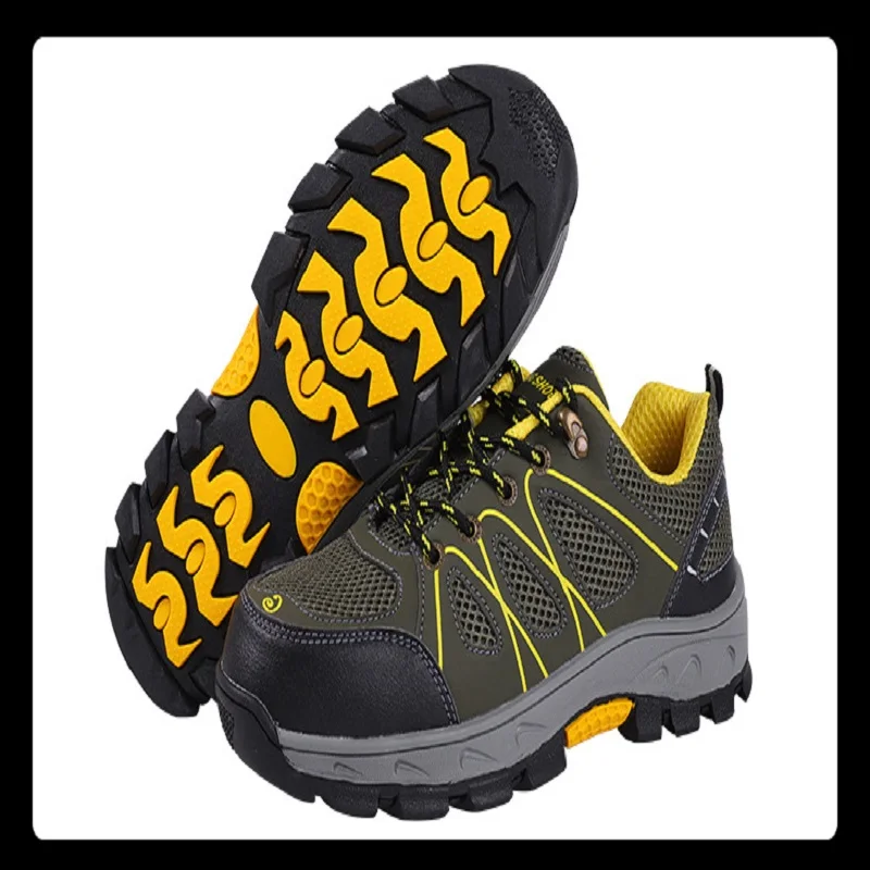 Qingdi high quality 2022 safty shoes work steel toe green color anti slip sole men safty boots safety shoes work