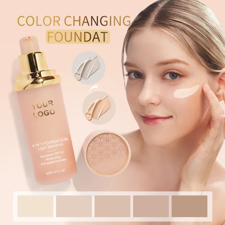 Hot Sale Sunscreen Liquid Foundation custom makeup foundation base spf50 beauty cosmetics biomimic foundation for black skin