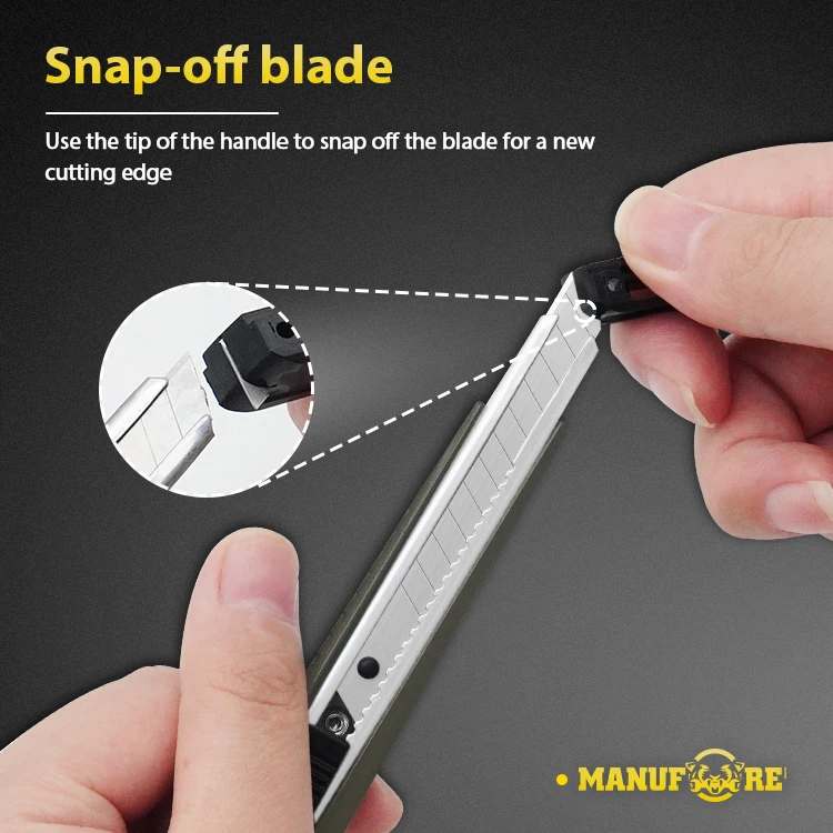 snap-off utility knife push button knife 9 mm carton opener