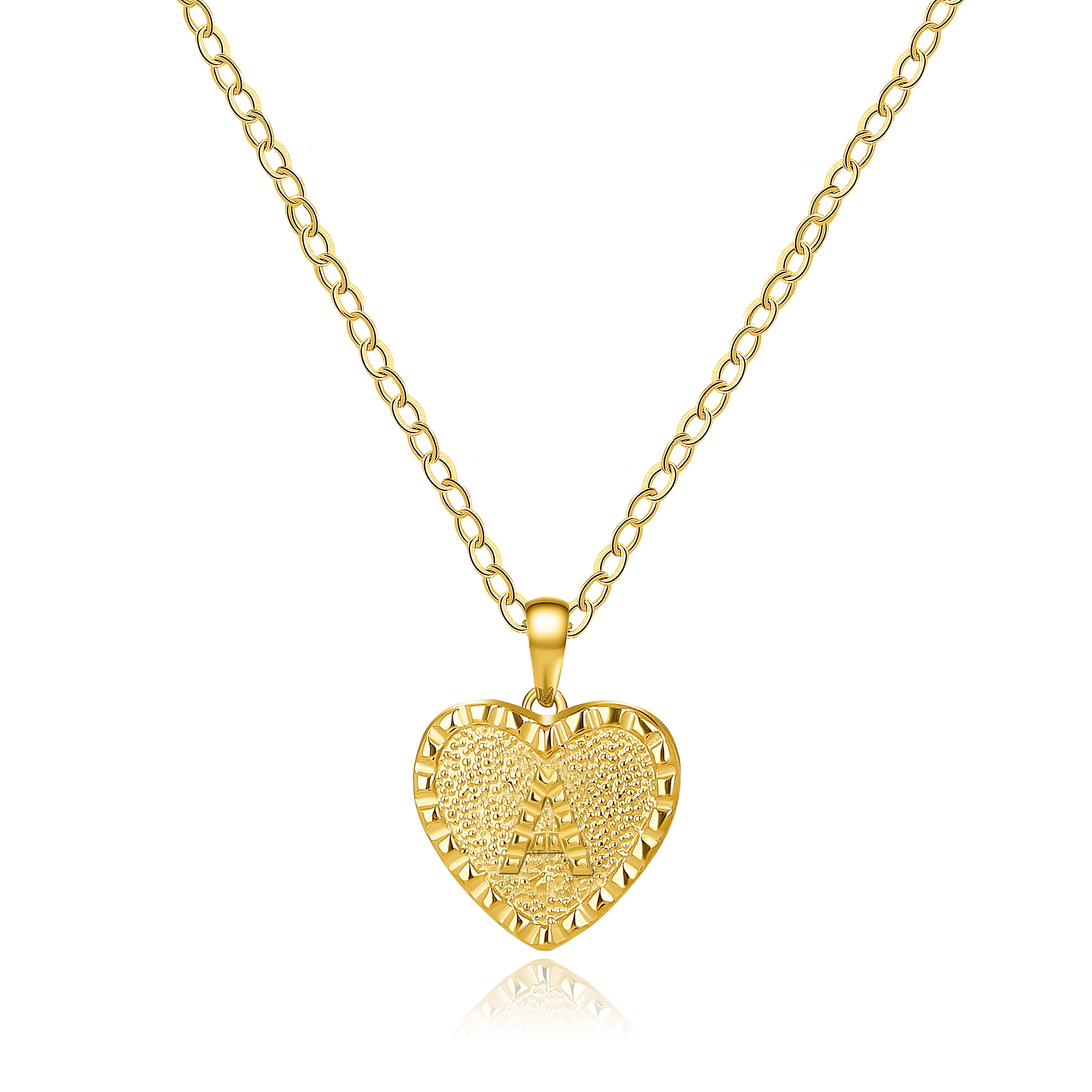 Joycuff Fashion Cheap Personalized Custom Gold Heart Initial Letter Name Necklaces For Women Pendant Jewelry