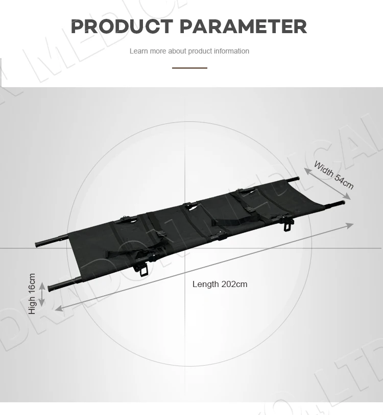 Emergency Folding Stretcher Outdoor Medical Aluminum Alloy Lightweight Patient Rescue Folding Stretcher