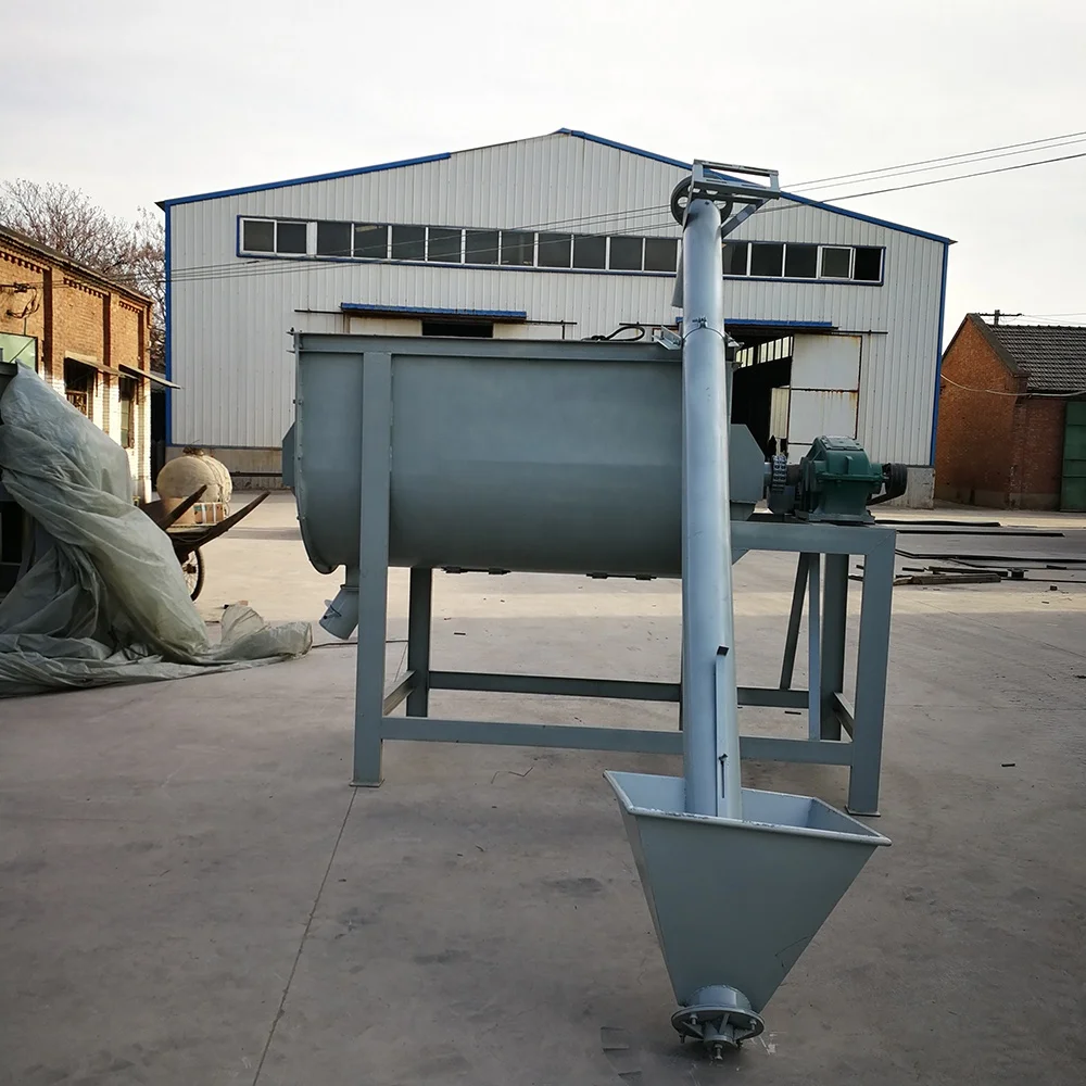 Farm use fodder mixing machine grinder half ton bird quail feed mixer horizontal feed machine mixing for animal Feed Processing
