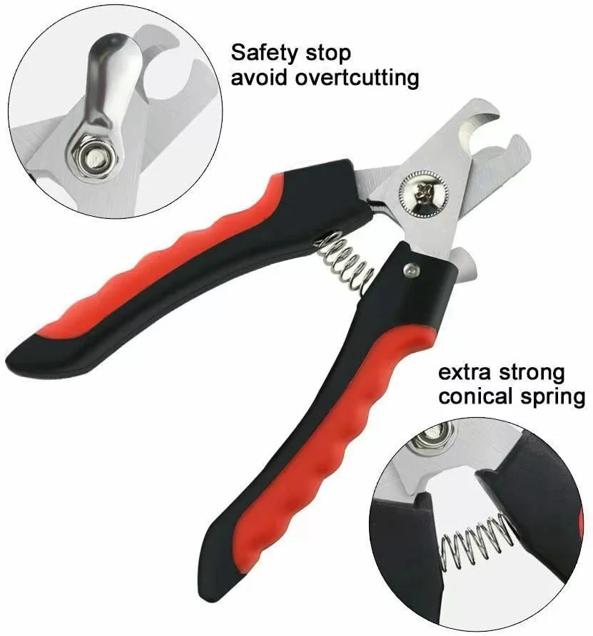 High Quality Durable Stainless Steel Pet Nail Cutter Set Professional Cat Grooming Sharp Pet Nail Clipper With File