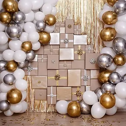 Year Party Chrome Metallic Balloons Environmental Protection Latex Degradable Balloon New Assorted Color 12 Inch 