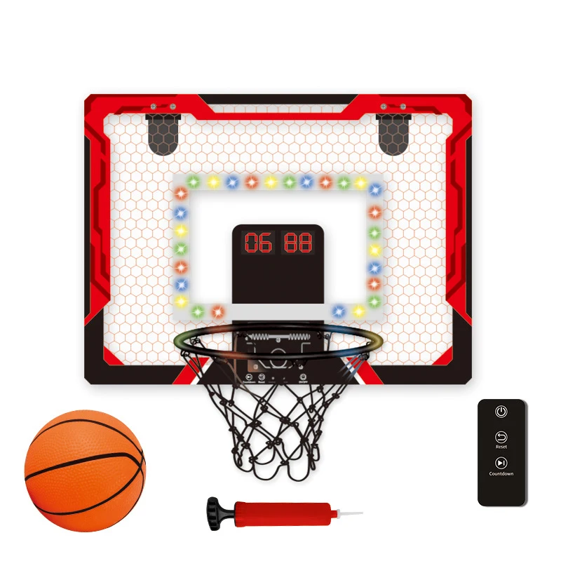 Kids Transparent PC Basketball Board Scoring Timer Double Remote Control Light Basketball Board