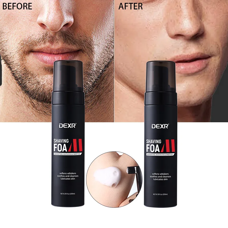 Oem Private Label 180Ml Organic Amino Acids Natural Lubricates Skin Care Mens Facial Shaving Foam
