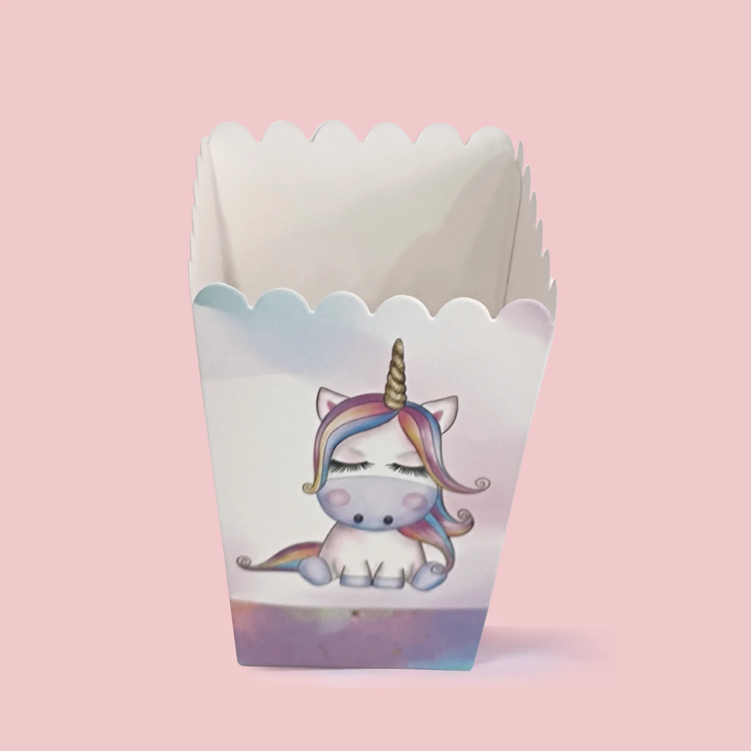 Unicorn Party Supplies Paper Popcorn Box Unicorn Cookie Box Candy Food Snack Packing Box Baby Shower Birthday Party Decoration