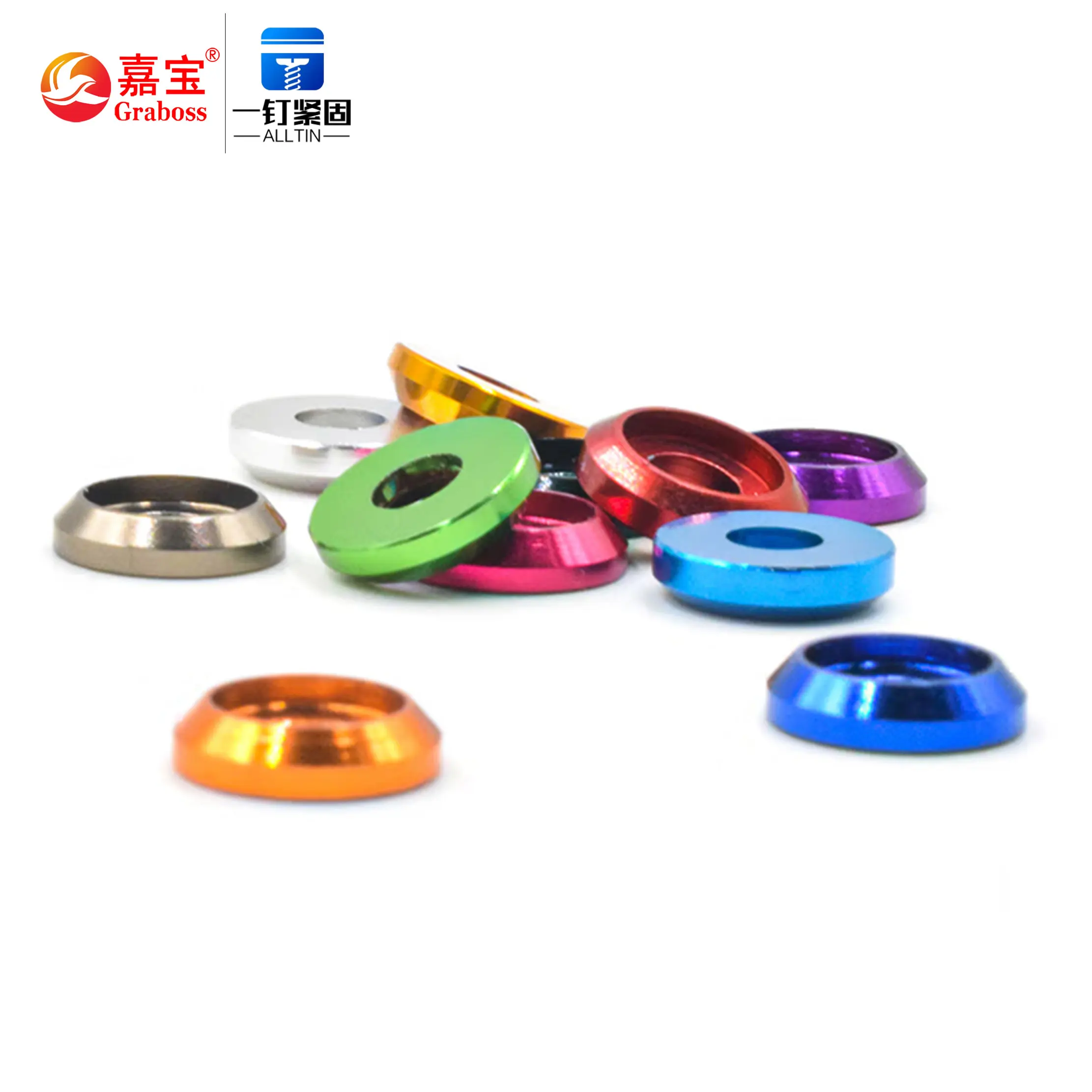Semi-round Cut Head Screw Gasket M2-M20 Colorful Round Head Washers Anodic Oxidation Multi-colored Aluminum Metal Plain GB 000