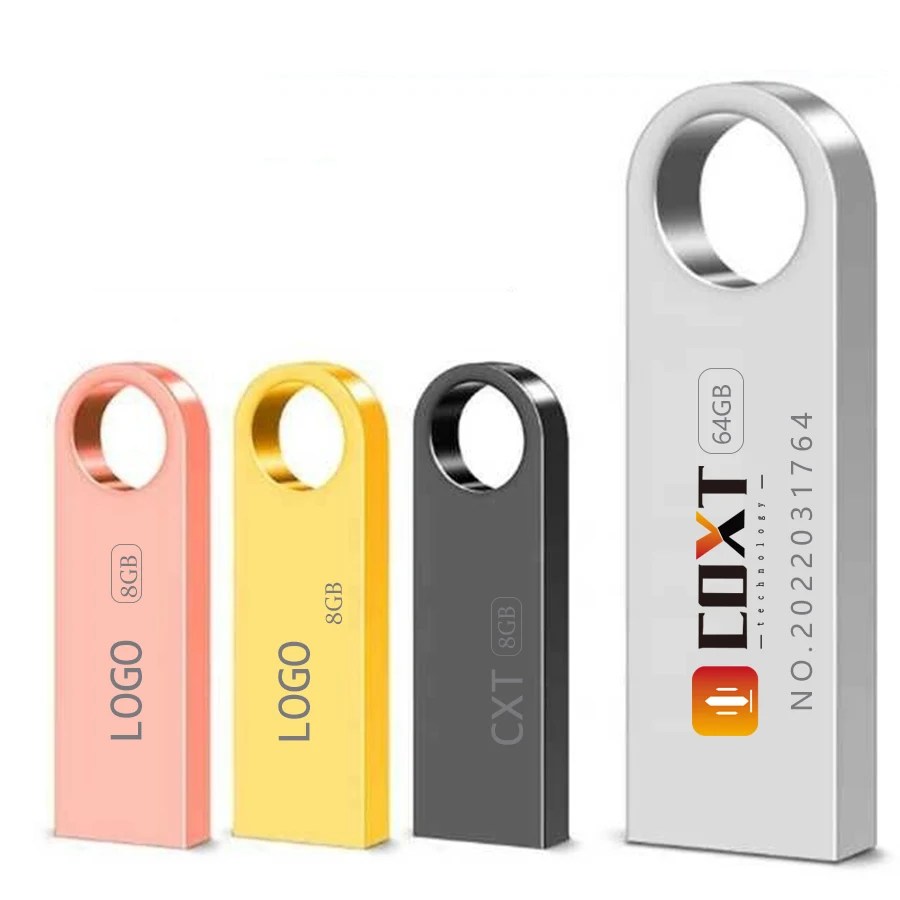 OEM ODM Cle Clef Pormo  Memorias USB Flash Drive Wedding Gifts 8GB 16GB 32GB USB2.0 Metal USB Flash Drive Stick With Box