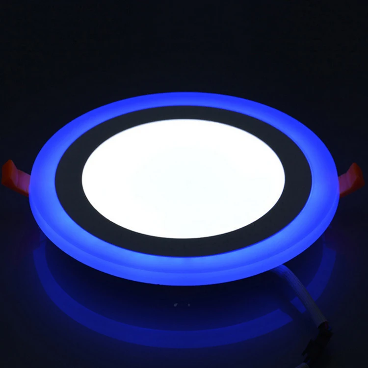Hot selling 6+3W lighting embedded circular ceiling downlights two-color LED panel lights