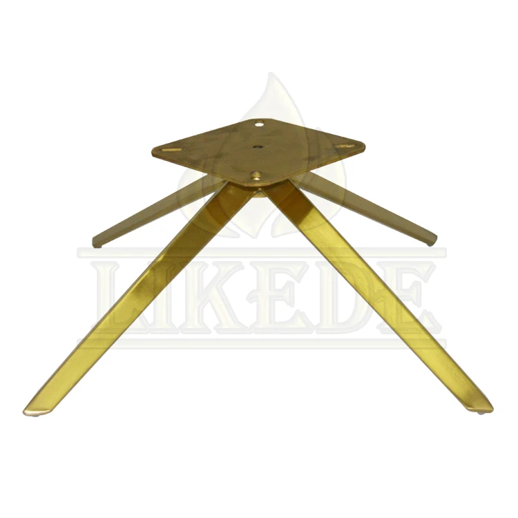 New swivel eletro plating brushed titanium gold sofa base legs stainless steel chair base