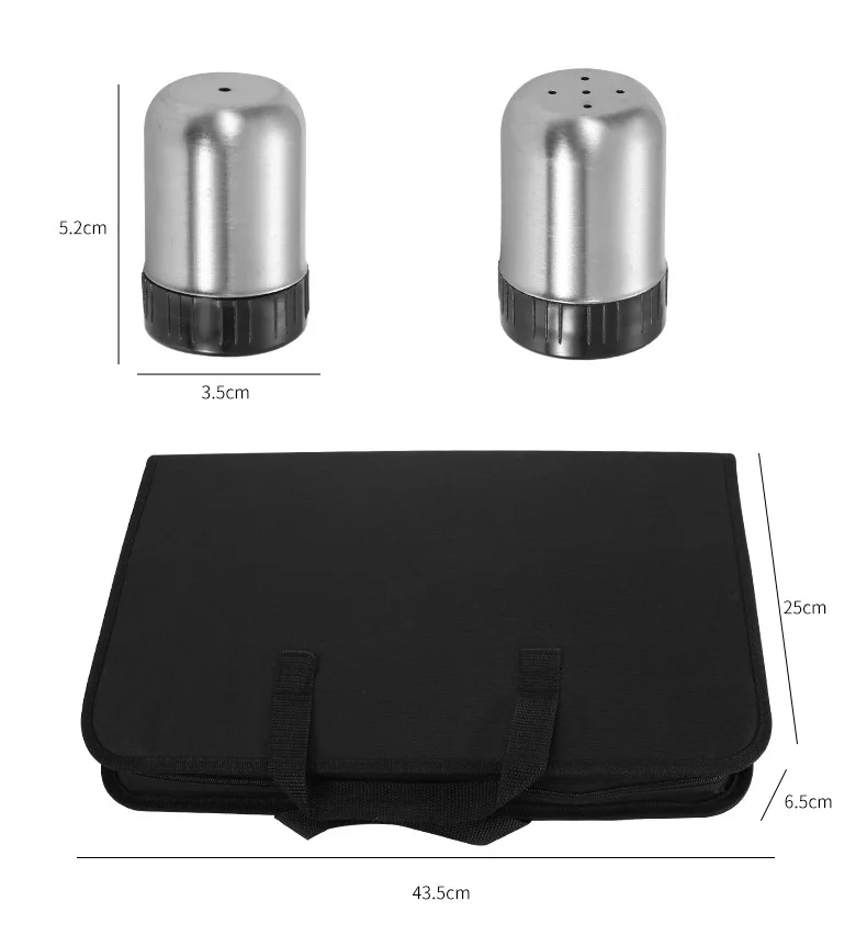 China Manufactured Outdoor Kitchen Garden Barbecue Grilling Accessory Set Stainless Steel BBQ Tool Set for Camping
