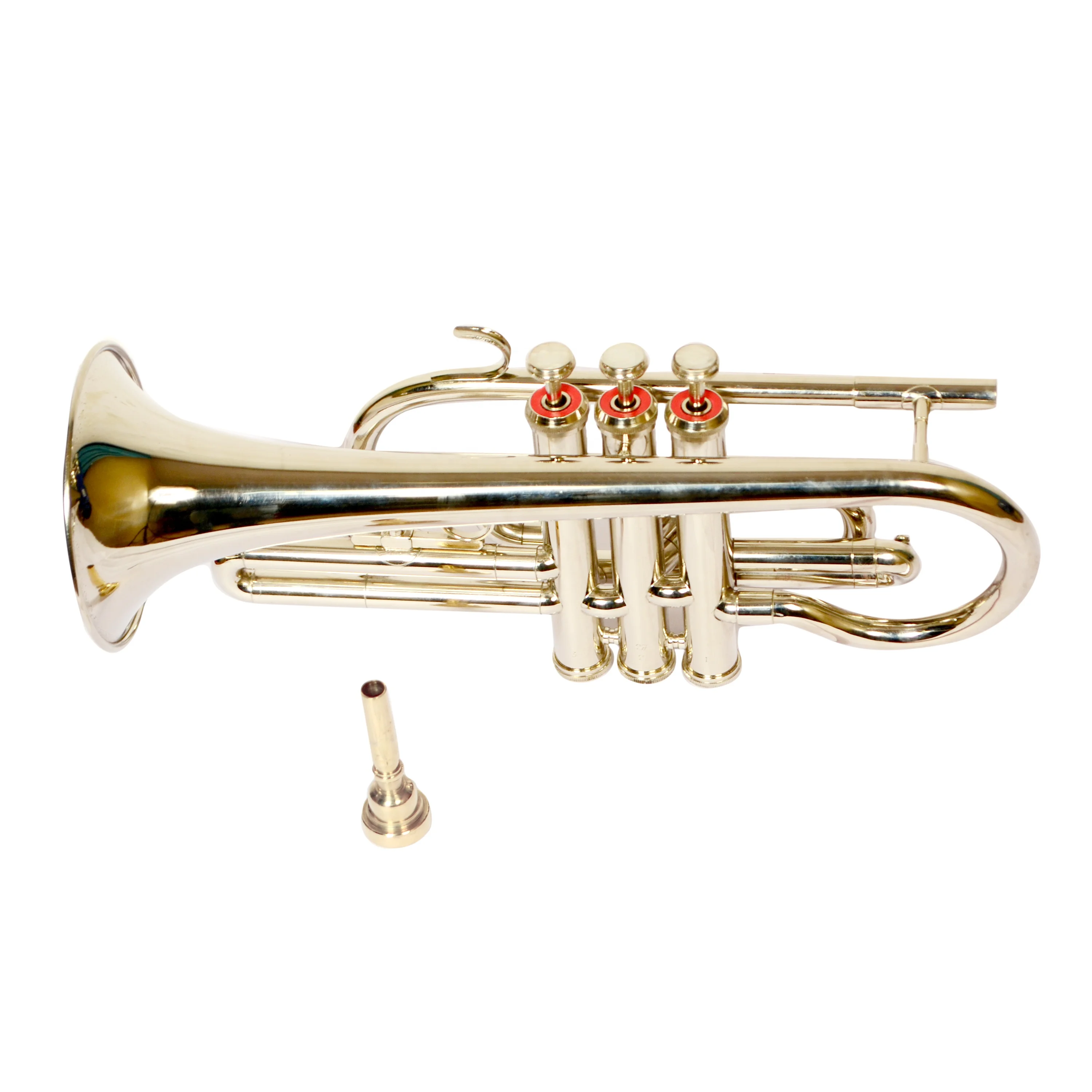 Heavy Quality Army Brass Cornet B Flat Nickel Polished Finish Scout Cadet Drill Parade Bugle Trumpet Musical Instrument