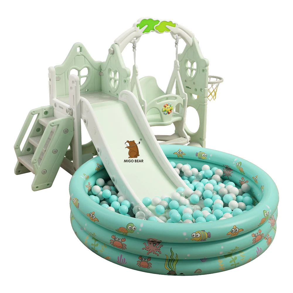 MIGO Bear Kids Slides Indoor Home Slide Swing Combination Baby Amusement Park Small Children Family Multifunctional Toys